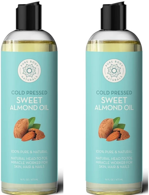 Pure Body Naturals 스위트 아몬드 오일 미국 직배송 473ml 2개 - 쿠팡