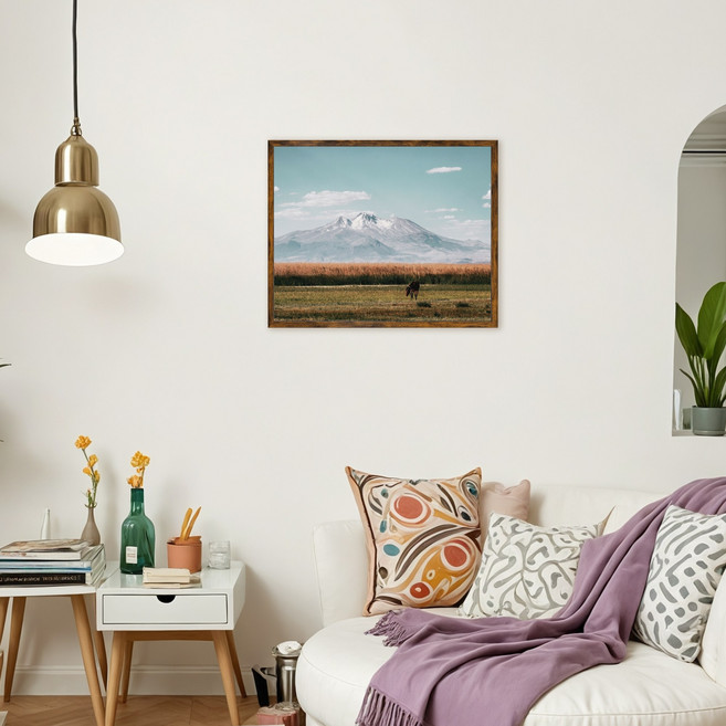 액자 프레임 대형 액자 벽걸이 탁상용 웨딩 결혼식 가족사진, 1개, 월넛