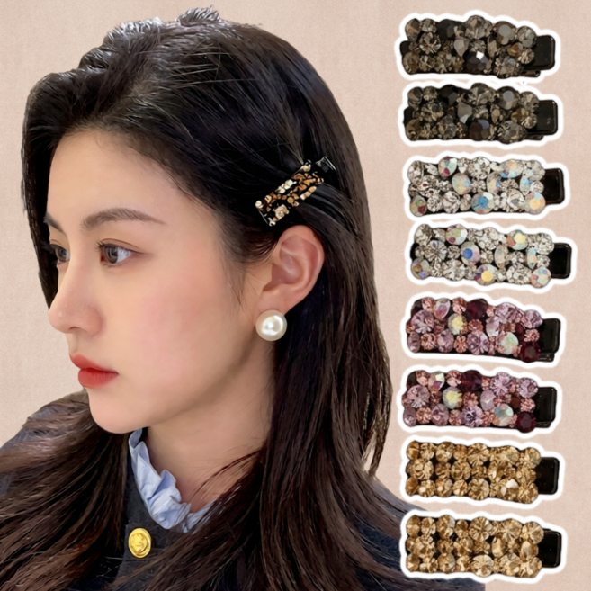 소이린 미니 기본 앞머리 고정핀 큐빅 반묶음 집게핀 헤어핀 8개세트