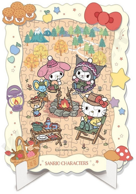 산리오캐릭터즈 탁상액자 그림퍼즐세트1 어린이 키덜트 귀여운 초등학생, 1개