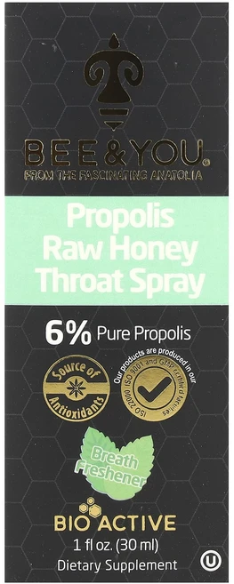 Bee & You 프로폴리스 무가공 허니 목 스프레이 30ml(1fl oz), BeeYou프로폴리스무가공허니목스프레이30ml1floz, 1개, 30ml - 쿠팡
