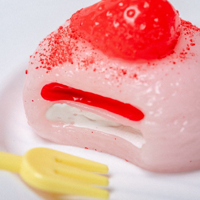 [이거쩌거] 디저트 쫀득말랑이 스트레스해소, 1개, 50g, 한입딸기크림빵