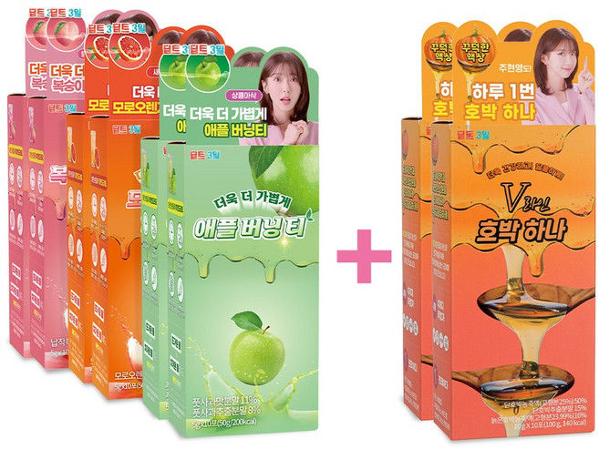 딥트 3일 모로오렌지 힐링 티(2개) +딥트 3일 복숭아 버닝 티(2개) +딥트 3일 애플 버닝 티(2개) +딥트 3일 V라인 호박하나(2개), 1개, 5g, 10포