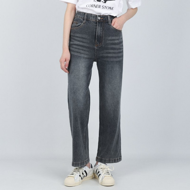 코너스톤 여성 청바지 뒷밴딩 와이드 W1D1351