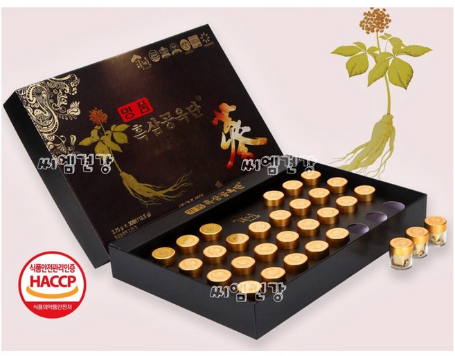 경주생약 청해솔 명품 흑삼 공옥단 30환 10 + 사은품 건강환 명절 설 추석 선물세트 흑삼정 침향 홍삼 녹용 흑삼 엑기스 사포닌 진세노사이드 면역 피로 항산화 기억력 갱년기 기력, 112.5g, 1개