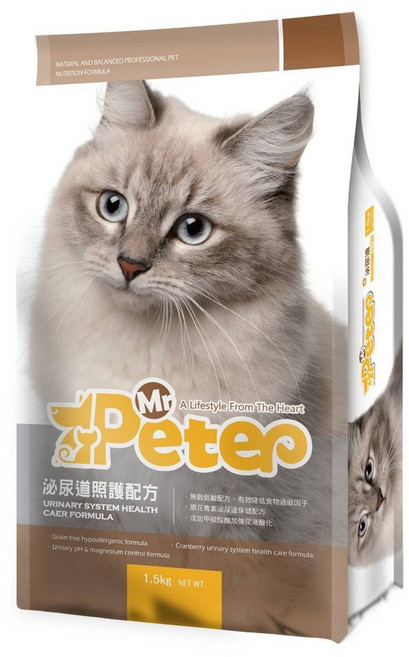 Mr.Peter 皮特貓飼料 泌尿道照護配方 無穀低敏 1.5公斤, 16kg, 1包, 雞