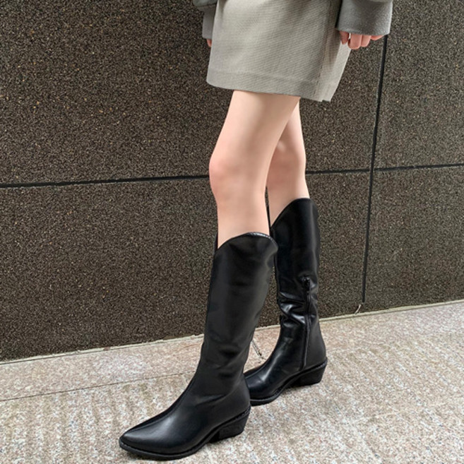 라블 미들굽 브이컷 웨스턴부츠