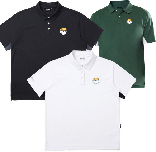 말본 남성 패널드 퍼포먼스 피케 골프웨어 배색 티셔츠