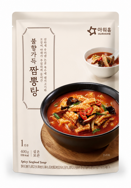 아워홈 불향가득 짬뽕탕, 400g, 5개
