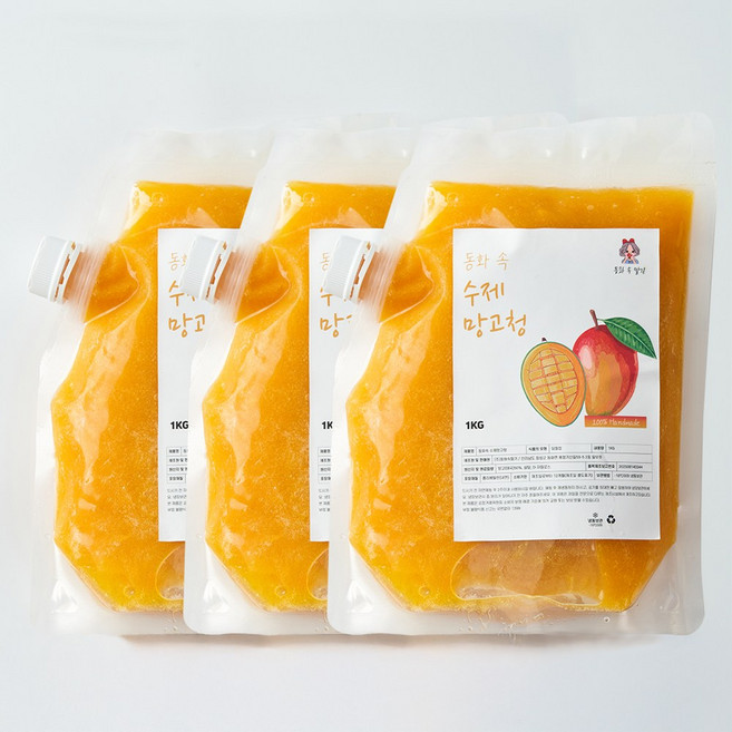 동화속 프리미엄 자일로스 홈카페 수제 망고청, 1개, 3개입, 1kg