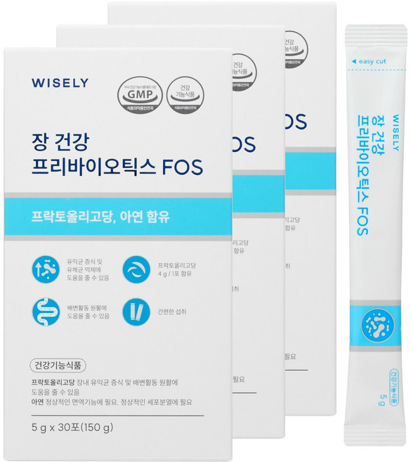 와이즐리 프리바이오틱스 프락토올리고당 4g FOS 유산균