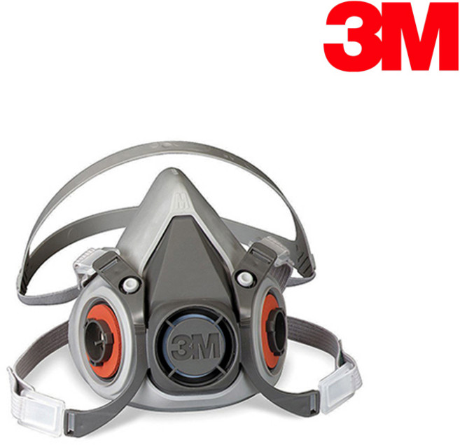 3M 6200 양구형 방진 방연 방독마스크 정화통 필터 별도, 1개, 그레이