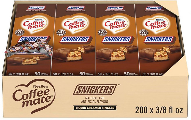 Nestle Coffee mate 커피 크림 오리지널 액상 크림 1회용 비유제 성분 냉장 필요 없음 박스당 50개(4팩), 11ml