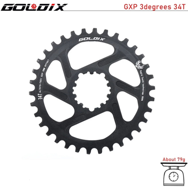 GOLDIX MTB 자전거 체인링 좁은 넓은 산악 자전거 체인휠 SRAM XX1 X9 XO X01 gx Eagle NX용 30T 32T 34T 36T 38T, [04] 6 degree 36T, 1개