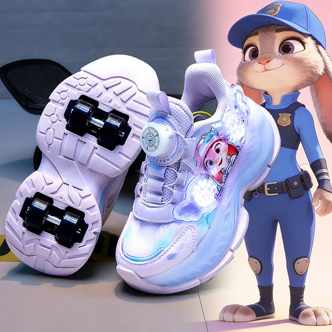 주디 LED 불빛 롤러 스케이트 휠 운동화
