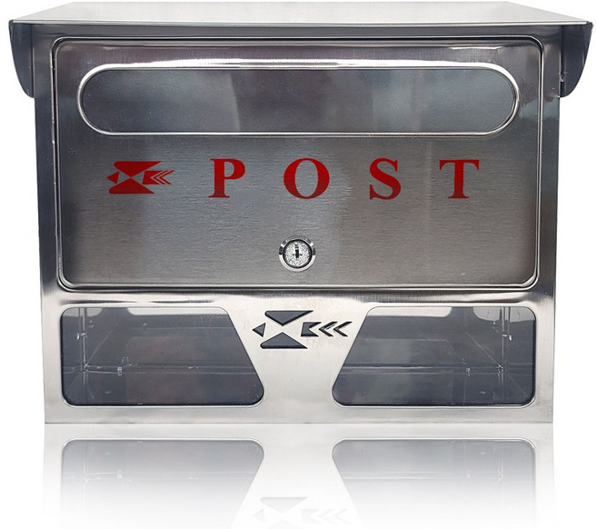 벽걸이 주택 우체통 - 지붕형 우편함 올스텐 (스테인리스), 지붕형 우편함 S(올스텐) - POST
