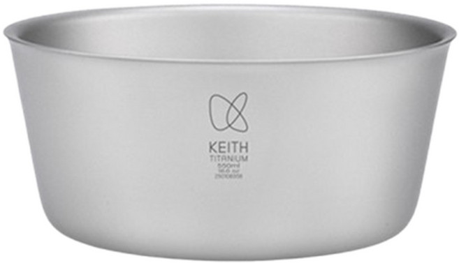 【野道家】Keith 鎧斯 純鈦雙層隔熱碗 Ti5322 露營隔熱碗, 原色, 1個