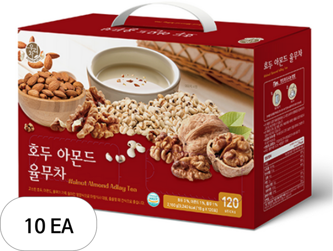 우리차 송원식품 호두 아몬드 율무차, 18g, 120개입, 10개