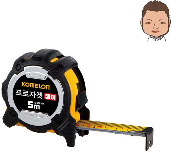 코메론 업그레이드 프로자켓쟁이 줄자 양면줄자 5m x 25mm, 2개