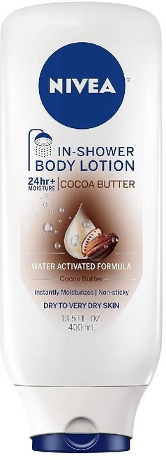 니베아 코코아 버터 인샤워 바디로션 건성 피부용 400ml, 1개 - 쿠팡