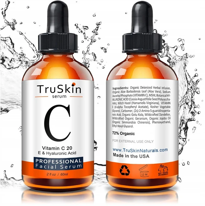 TruSkin Vitamin C Serum for Face with Hyaluronic Acid & E 트루스킨 비타민 페이셜 세럼 2oz(60ml), 1개, 60ml - 쿠팡