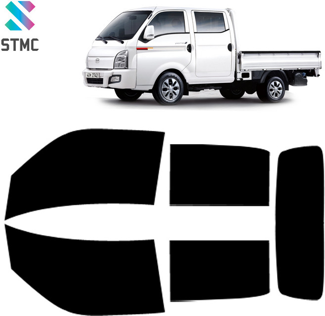 썬팅메카 포터2 더블캡 전용 측후면 썬팅필름 99%UV차단, UV차단, 50%