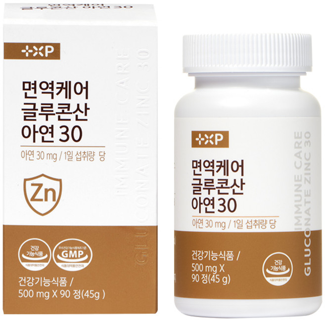 면역케어 글루콘산 아연 30 영양제, 1개, 90정