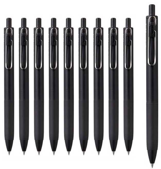 유니볼원 중성 잉크펜 0.5mm, 블랙배럴, 10개