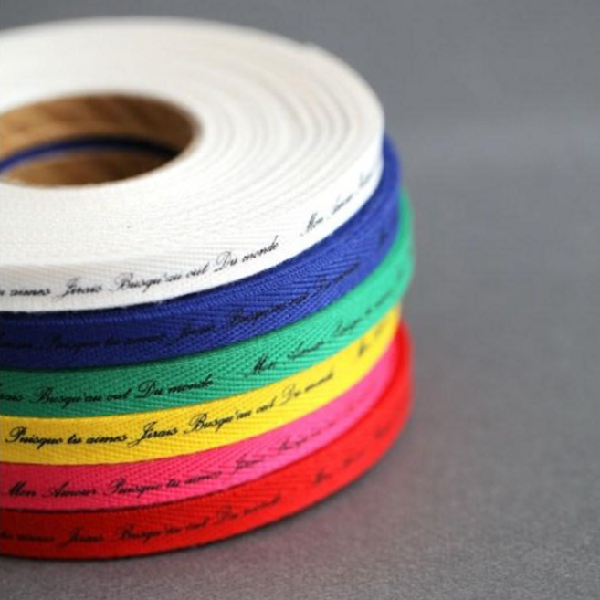 리본빌 클래식 레터링 헤링본 리본테이프 10미리 (국산) 고급 헤링본 포장리본끈 필기체리본, #10 핫핑크