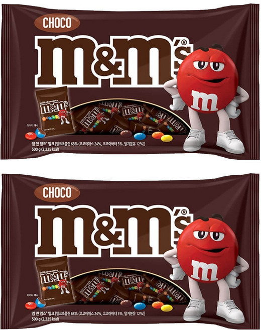 엠앤엠즈 밀크 초콜릿 펀사이즈, 500g, 2개