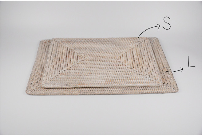 라탄상점 라탄 직사각형 테이블매트, 화이트, S
