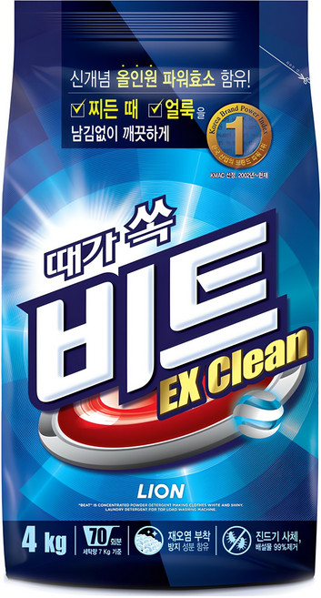 비트 분말세제 일반용 리필, 4kg, 1개