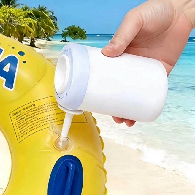 휴대용 무선 자동 에어펌프 캠핑 튜브 공기주입기, 1개, 화이트