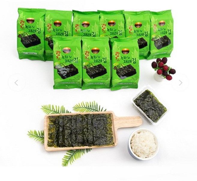 VB 광천김 녹차 재래김 도시락김 16P, 1개, 5g
