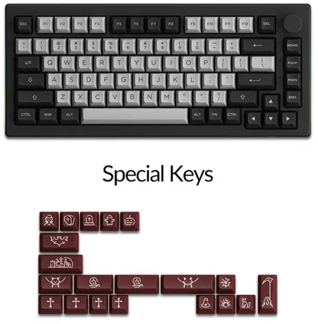 Akko 5075B Plus 75% 기계식 게이밍 키보드 3/5 핀 핫 스왑 RGB 3 가지 모드 2.4GHz 무선 USB C타입 블, 02 V3 Cream Blue Pro, 01 Dracula Castle ANSI