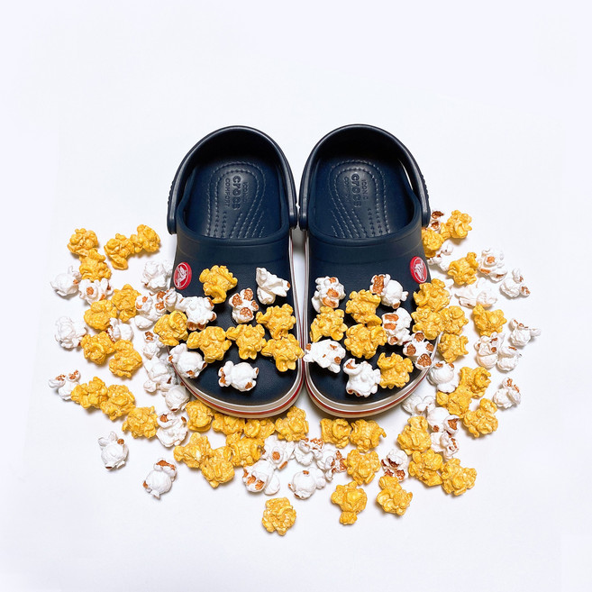 진짜보다 더 진짜 같은 팝콘 파츠 버튼 신발 악세사리 세트 실내화 꾸미기 24P