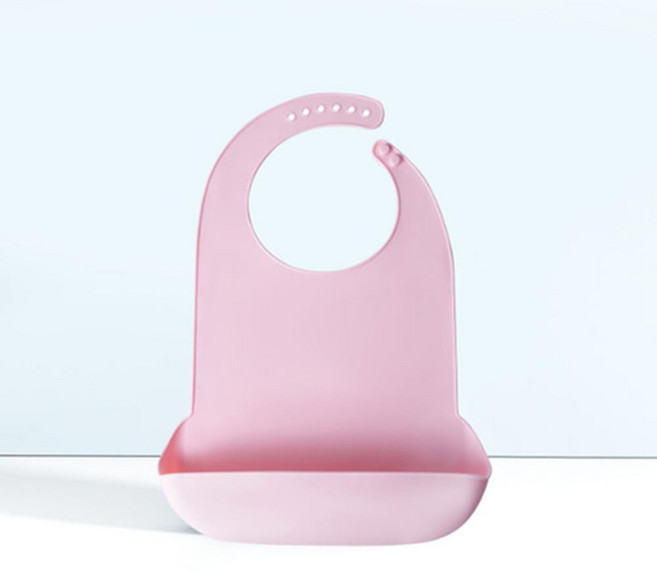 에디슨 베이비 실리콘 턱받이, 핑크, 1개입, 1개