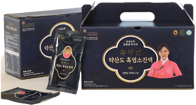 김종윤 박사의 송가인 약산도 흑염소진액 30포 2박스 석양방목 잡내없는 황칠먹은 흑염소