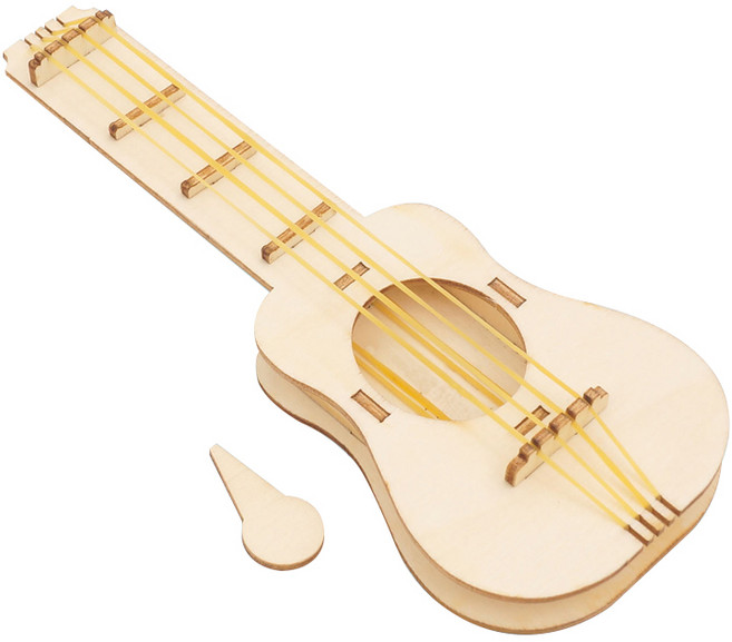 티처스 STEAM 과학교구 모음 집콕 DIY 만들기 3탄, 25.고무줄 나무 통기타R-41