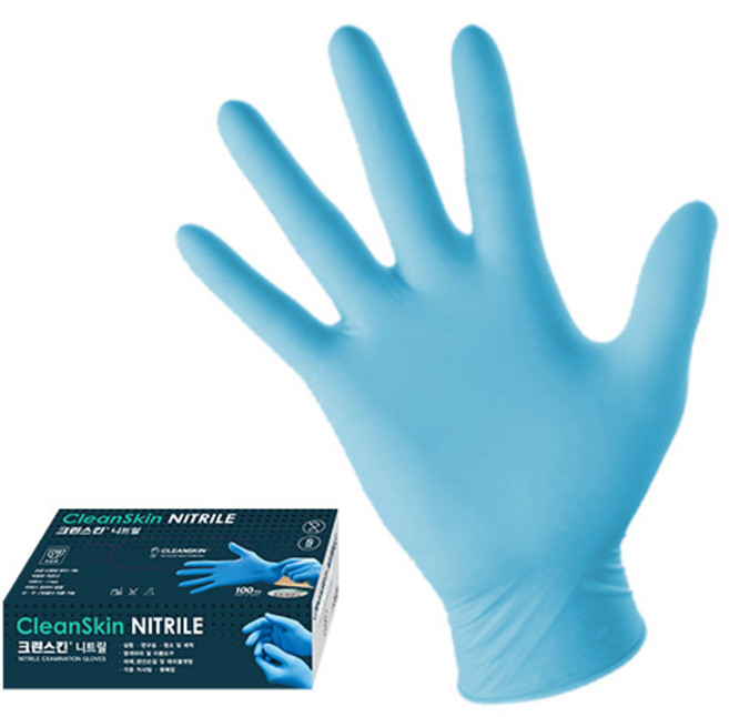 크린스킨 니트릴 다용도 고무장갑 블루 100매입, 소(S), 1개