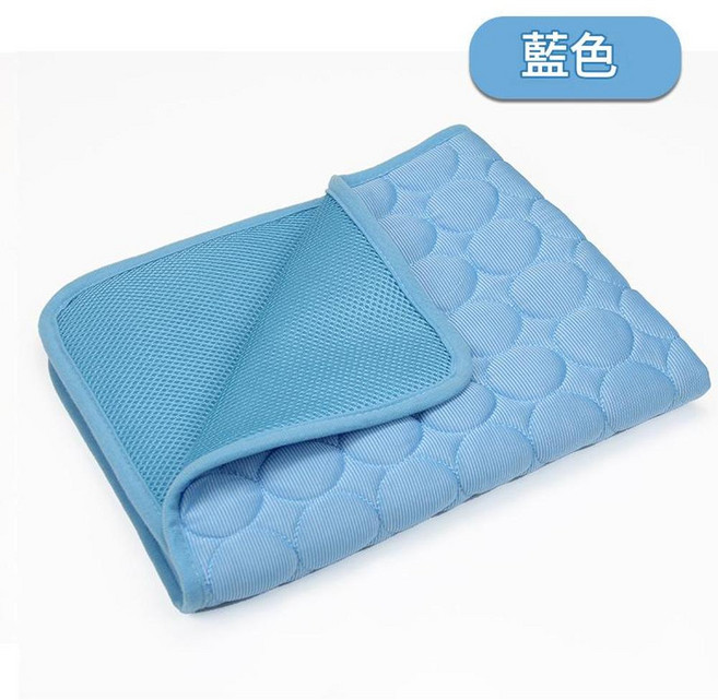 夏季寵物冰絲墊 狗貓用透氣涼墊, 藍色 - 冰絲墊, 1個