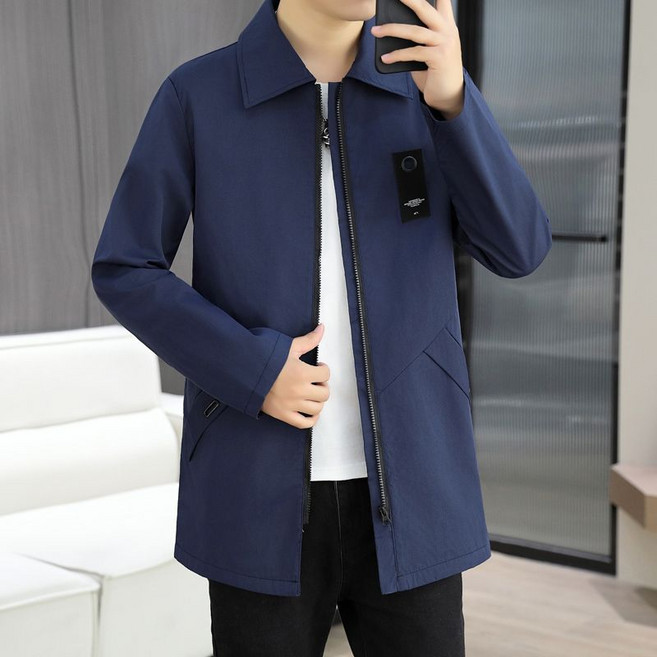 봄 가을 남성 롱 트렌치코트 캐주얼 간절기 코트 루즈핏 데일리 남자 터틀넥 하프 코트 LPC