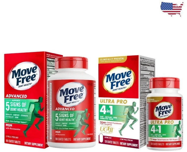 Move Free 무브프리 MSM&글루코사민&콘드로이틴 180정+콜라겐 조인트 연골 보호대 울트라 프로 120정 종2병 - 쿠팡