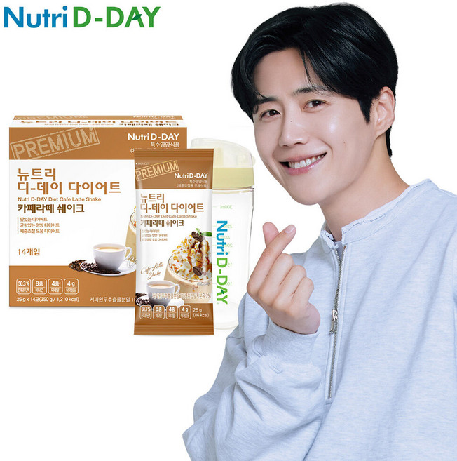 뉴트리디데이 카페라떼 다이어트 쉐이크 14포 + 쉐이크컵, 14개, 25g