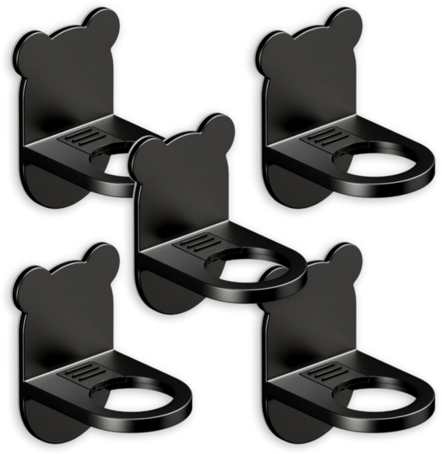 말끔당 무타공 초강력 샴푸 린스 공중부양 거치대, 5개, 검은색