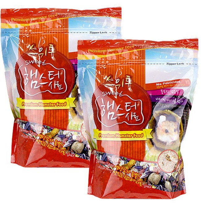 아마존 스위트 햄스터 사료, 700g, 2개