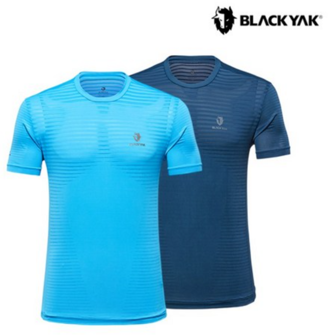 블랙야크 남성 통기성 좋은 자가드 패턴 반팔 M컴포테크라운드티S 1BYTSM4040