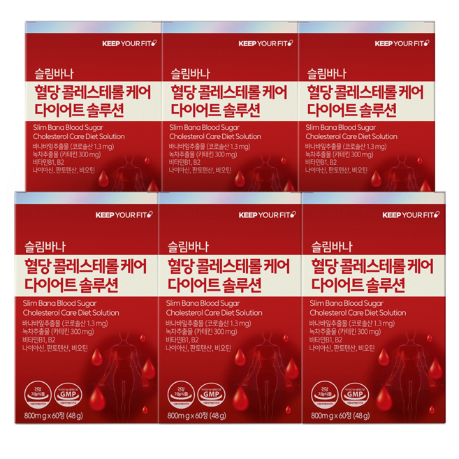 킵유어핏 혈당케어 다이어트 보조제 슬림바나, 6개, 60정