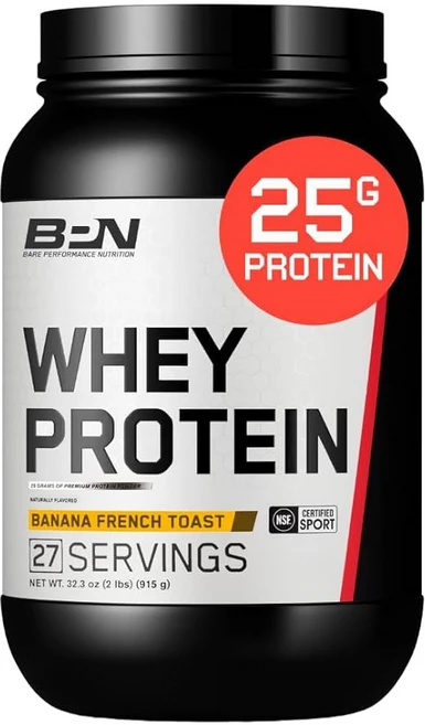 베어 퍼포먼스 뉴트리션 BPN 유청 단백질 + 카제인 분말 블렌드 블루베리 머핀 1회 제공량당 25g 단백질로 제지방 근육 27인분 타사 테스트 완료, Banana French Toast, 1개 - 쿠팡