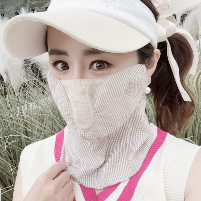 휴스토니 국산 C4 골프 마스크 99% 자외선차단 얼굴햇빛가리개, 11.C4 플러스 지지미 (목가리개) 베이지